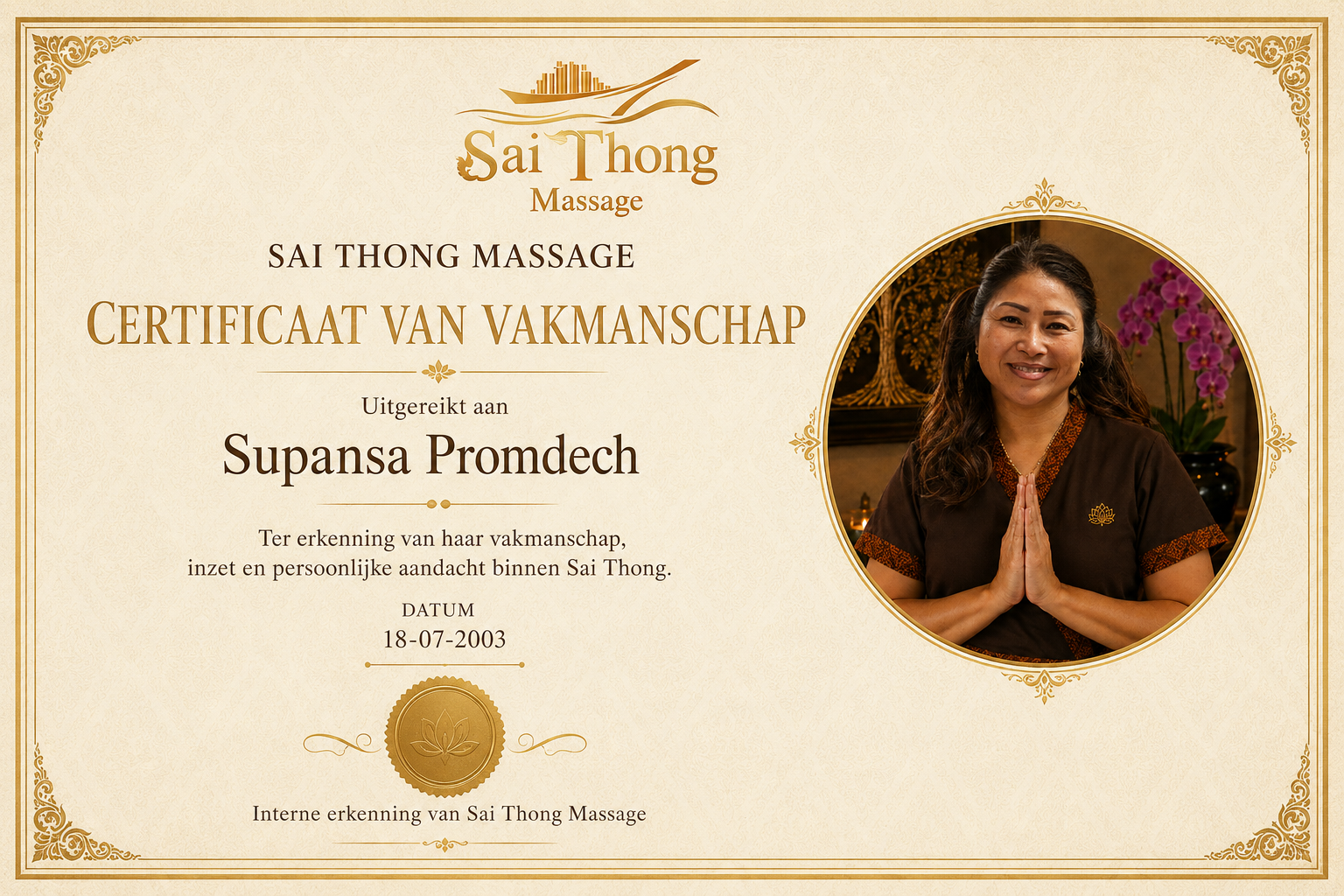 Voorbeeld van certificering en scholing